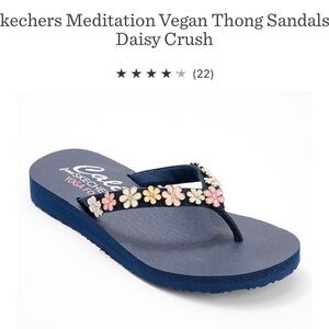Skechers Blue Floral Thong Sandals